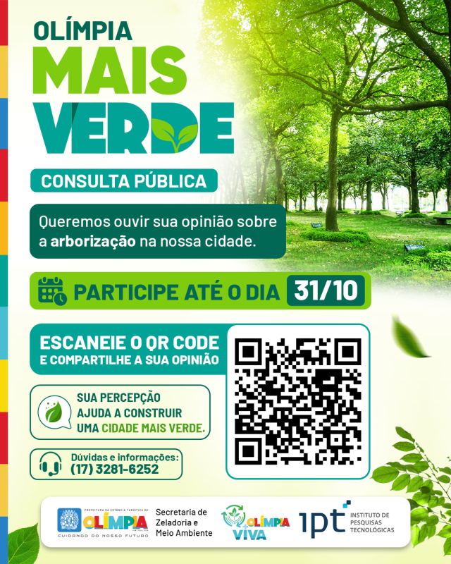 Arborização de Olímpia: moradores podem opinar até dia 31